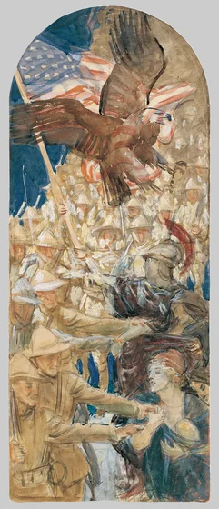 Study for "The Coming of the Americans"