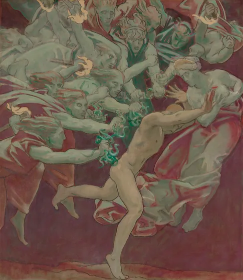 Study for the Museum of Fine Arts, Boston, Murals: Orestes and the Furie