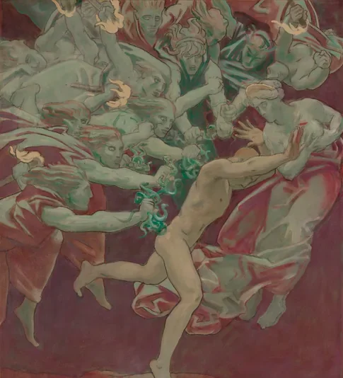 Study for the Museum of Fine Arts, Boston, Murals: Orestes and the Furie