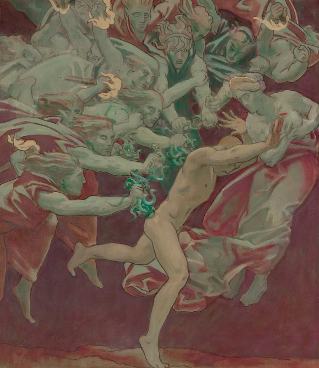 Estudio para los murales del Museum of Fine Arts, Boston: Orestes y las Furias, John Singer Sargent