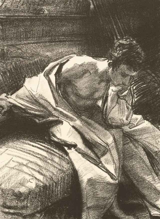 Estudio de un hombre sentado