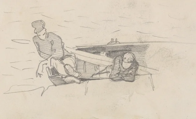 Deux hommes dans une barque