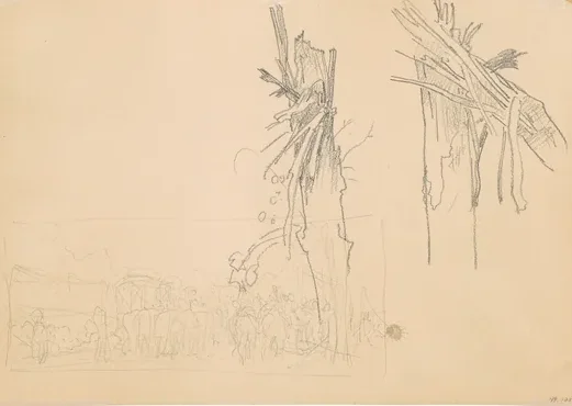 Two Shattered Trees; and Study for "The Road" [verso]