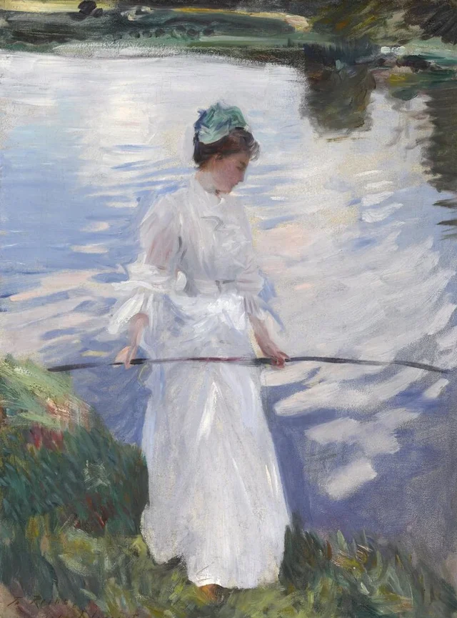Violet pescando
