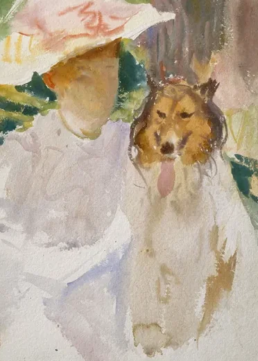 Woman with Collie