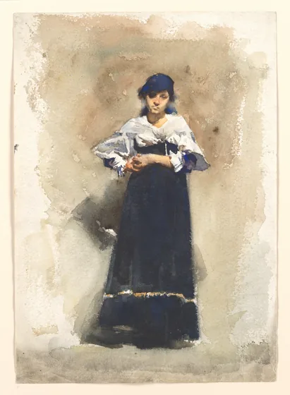 Young Woman with a Black Skirt