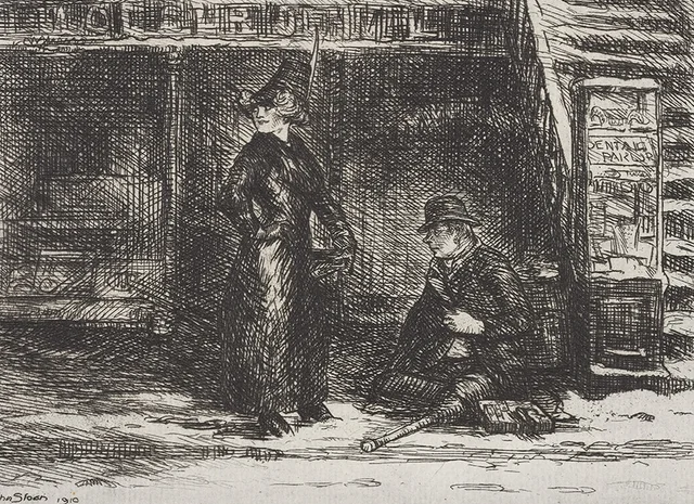 La muchacha y el mendigo, John Sloan