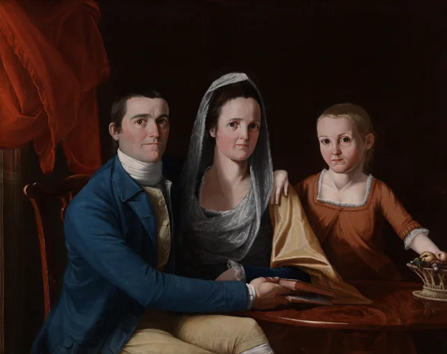 Jonathan Trumbull Jr., Eunice Backus Trumbull e Faith Trumbull (mais tarde Faith Trumbull Wadsworth)