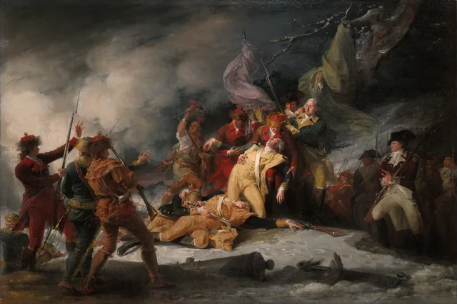 A morte do general Montgomery no ataque a Québec, 31 de dezembro de 1775