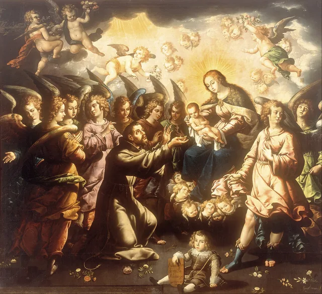 A Aparição da Virgem e do Menino a São Francisco, José Juárez