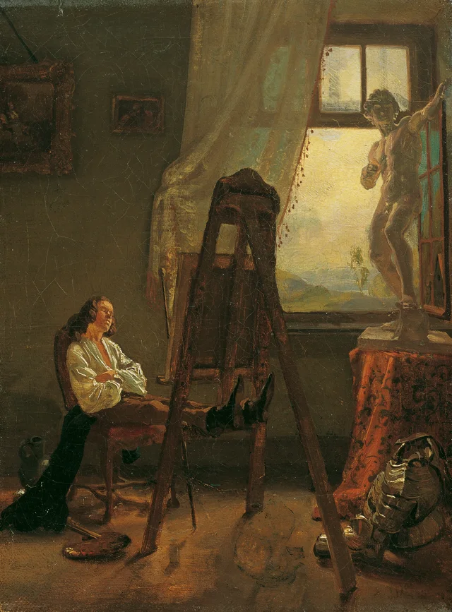 The Painter Asleep in His Studio, Josef Danhauser
