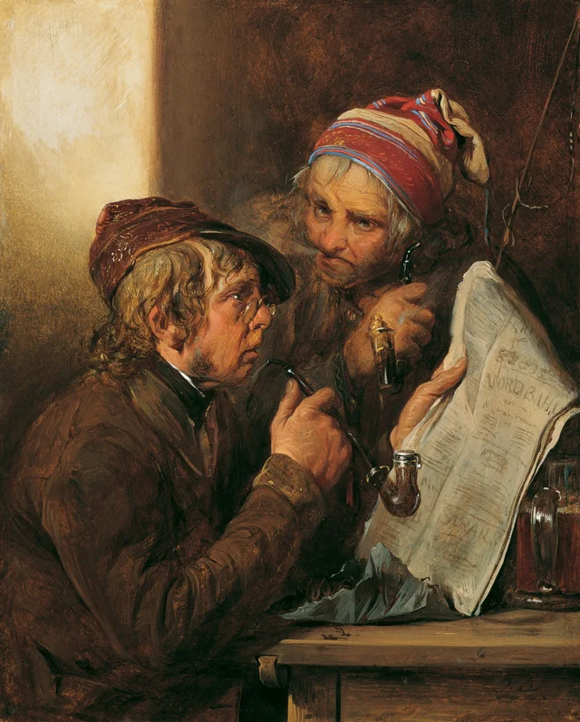 The Newspaper Readers (Carters Reading the Announcement of the Ferdinand Northern Railway), Josef Danhauser