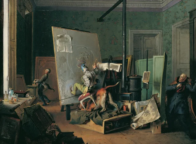 Comic Scene in the Studio, Josef Danhauser