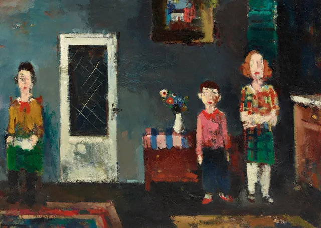Interior with Three Figures, Joseph Kutter