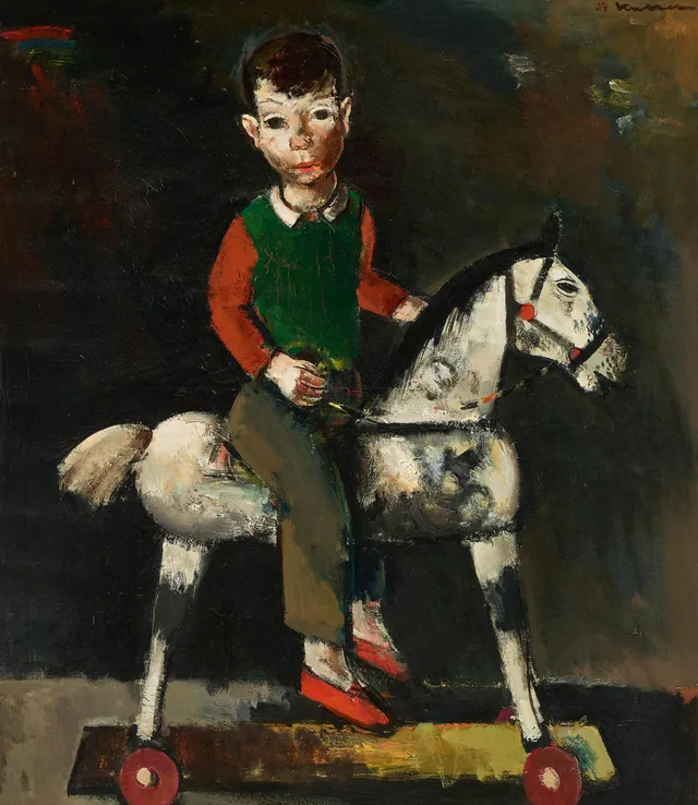 Boy with hobby horse, Joseph Kutter