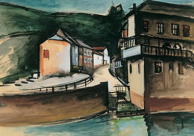 Small Street in Vianden; Small Street Leading Towards the River Our, Joseph Kutter