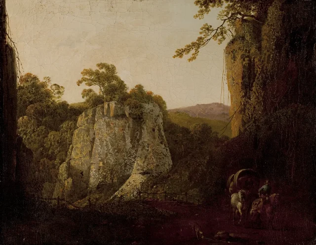 Passagem entre as rochas, Cromford, Joseph Wright of Derby
