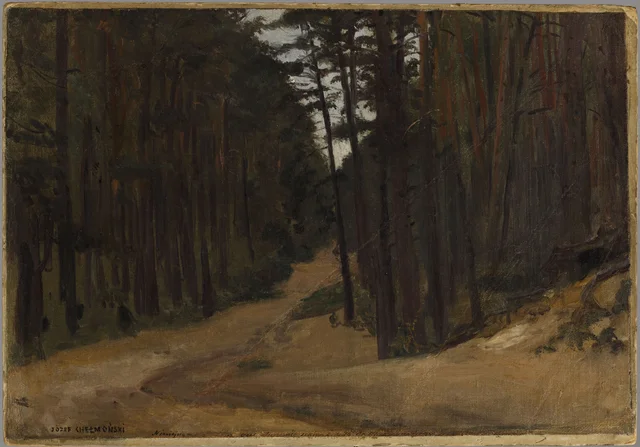 Caminho na floresta, esboço, Józef Chełmoński