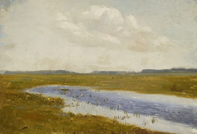 Paisaje, prado con calta de los pantanos, Józef Chełmoński