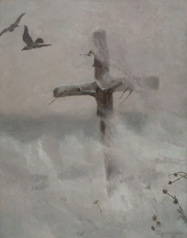 Cruz en la ventisca, Józef Chełmoński