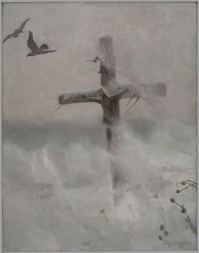 Cruz na tempestade de neve, Józef Chełmoński