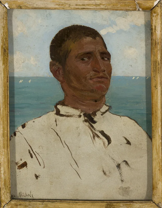 Homem diante do mar, um sudanês