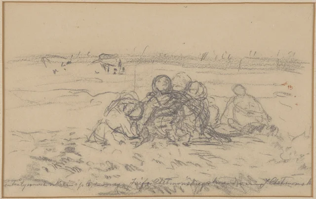 Pequenos pastores, esboço para «A Cotovia» de 1895, Józef Chełmoński