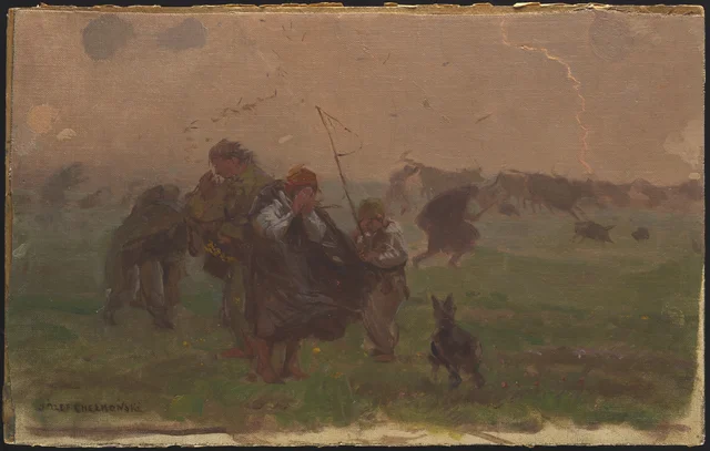 Antes da tempestade, esboço, Józef Chełmoński