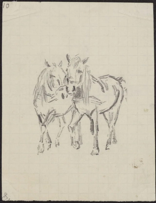Esboço de uma parelha de cavalos
