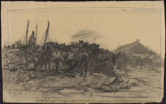 Mercado de cavalos, esboço para «Feira de cavalos em Balta» de 1879