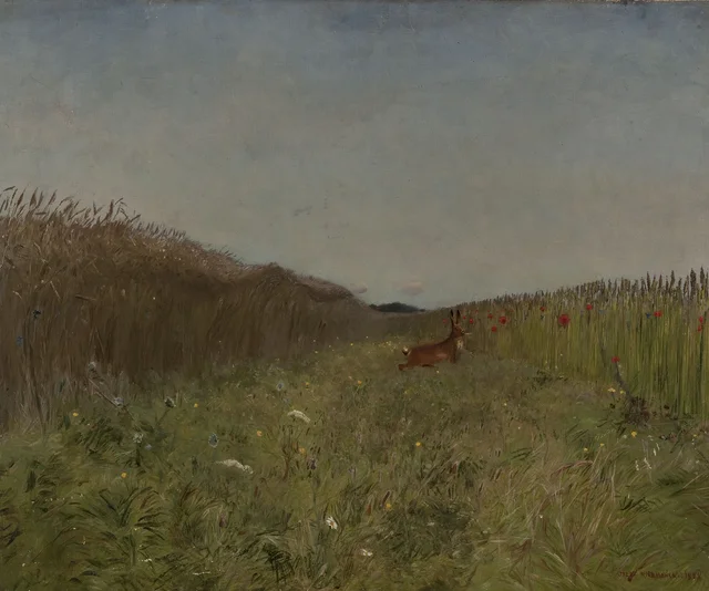 Liebre entre el trigo, Józef Chełmoński