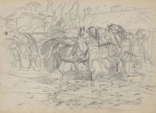 Carruaje ante la casa señorial, Józef Chełmoński