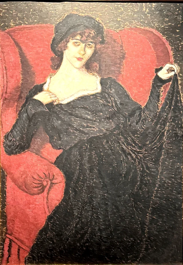 Zorka Bányai de vestido preto, József Rippl-Rónai