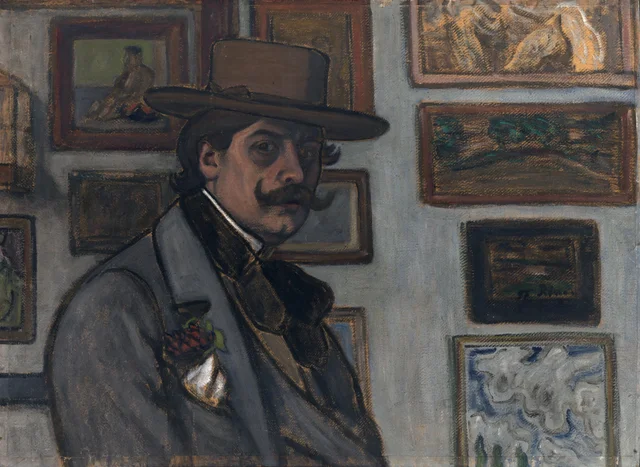 Autorretrato com chapéu marrom, József Rippl-Rónai