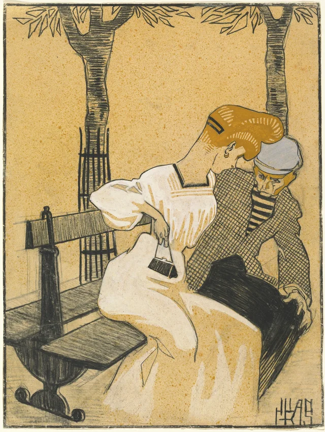 Homme et femme sur un banc
