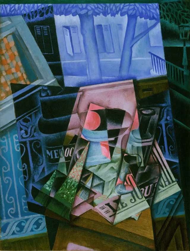 Natureza-morta diante de uma janela aberta, Praça Ravignan, Juan Gris