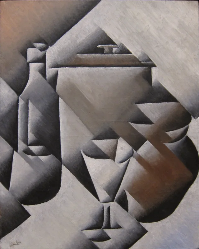 Pot, bouteille et verre