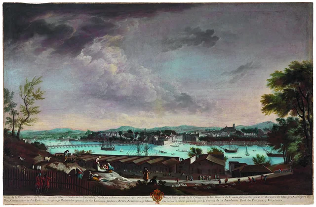 Vista da cidade e do porto de Bayonne, Juan Patricio Morlete Ruiz