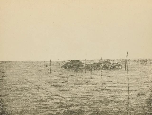 Village lacustre sur le Tonlé-sap (ensemble), Jules-Gustave Besson