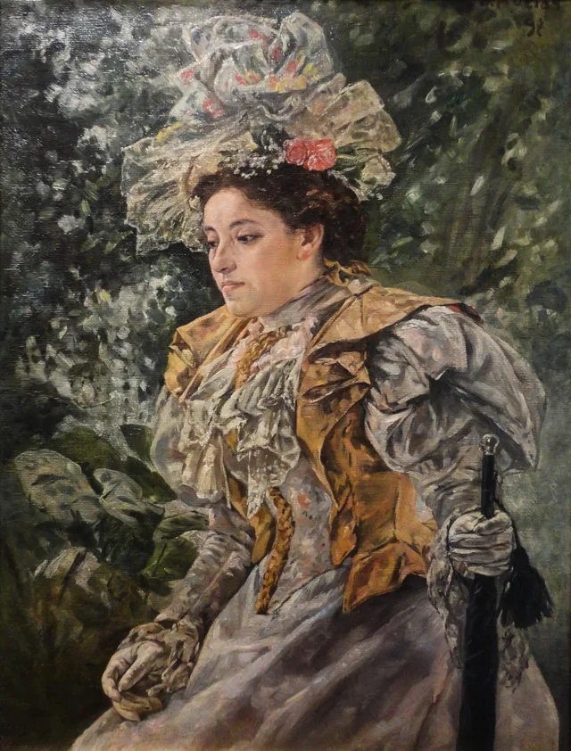 Margarita Ruelas Suárez em traje de passeio, Julio Ruelas