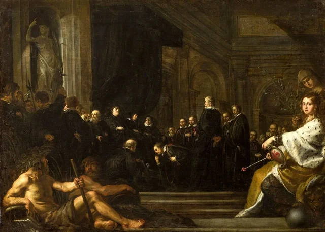 Los senadores de Florencia prestando juramento de lealtad a Fernando II de Médici, Justus Sustermans