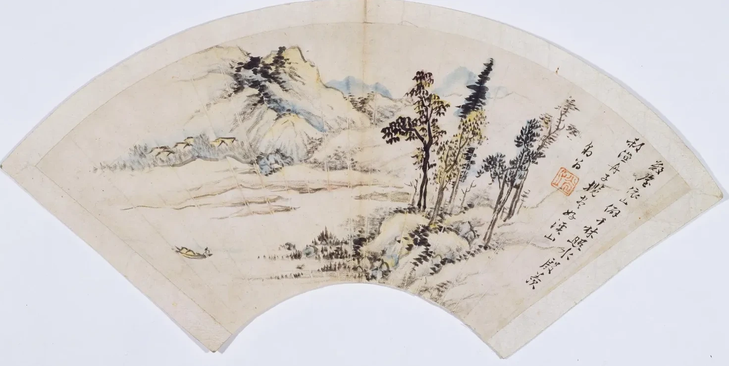 Autumn scene of a house in the forest, Kang Se-hwang