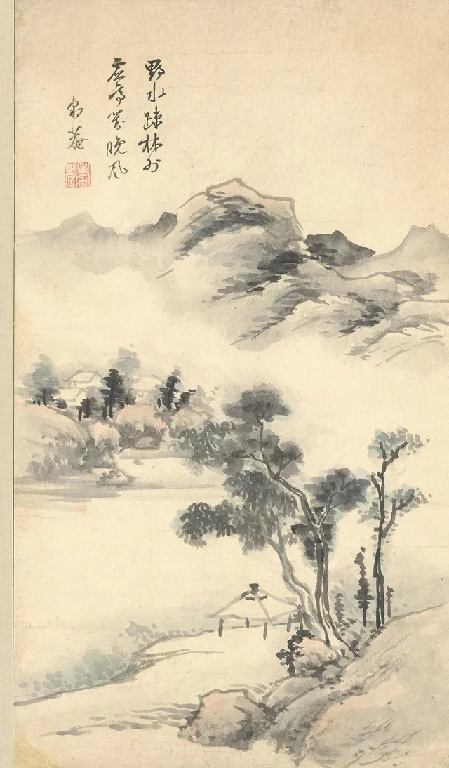 Empty pavilion in mountains and streams, right panel, Kang Se-hwang
