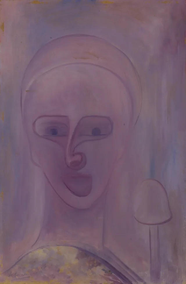 Portrait in lilac, Karel Albert Schmidt