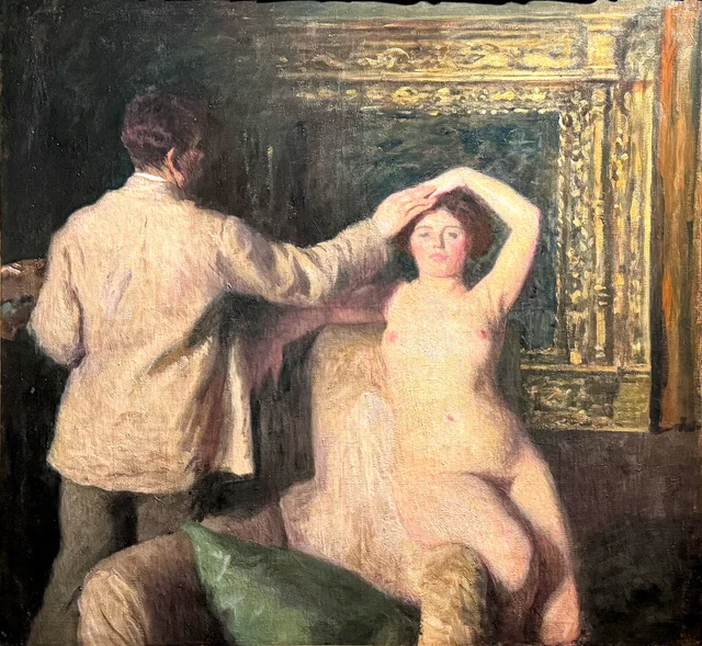 O Pintor e sua modelo (no ateliê), Károly Ferenczy