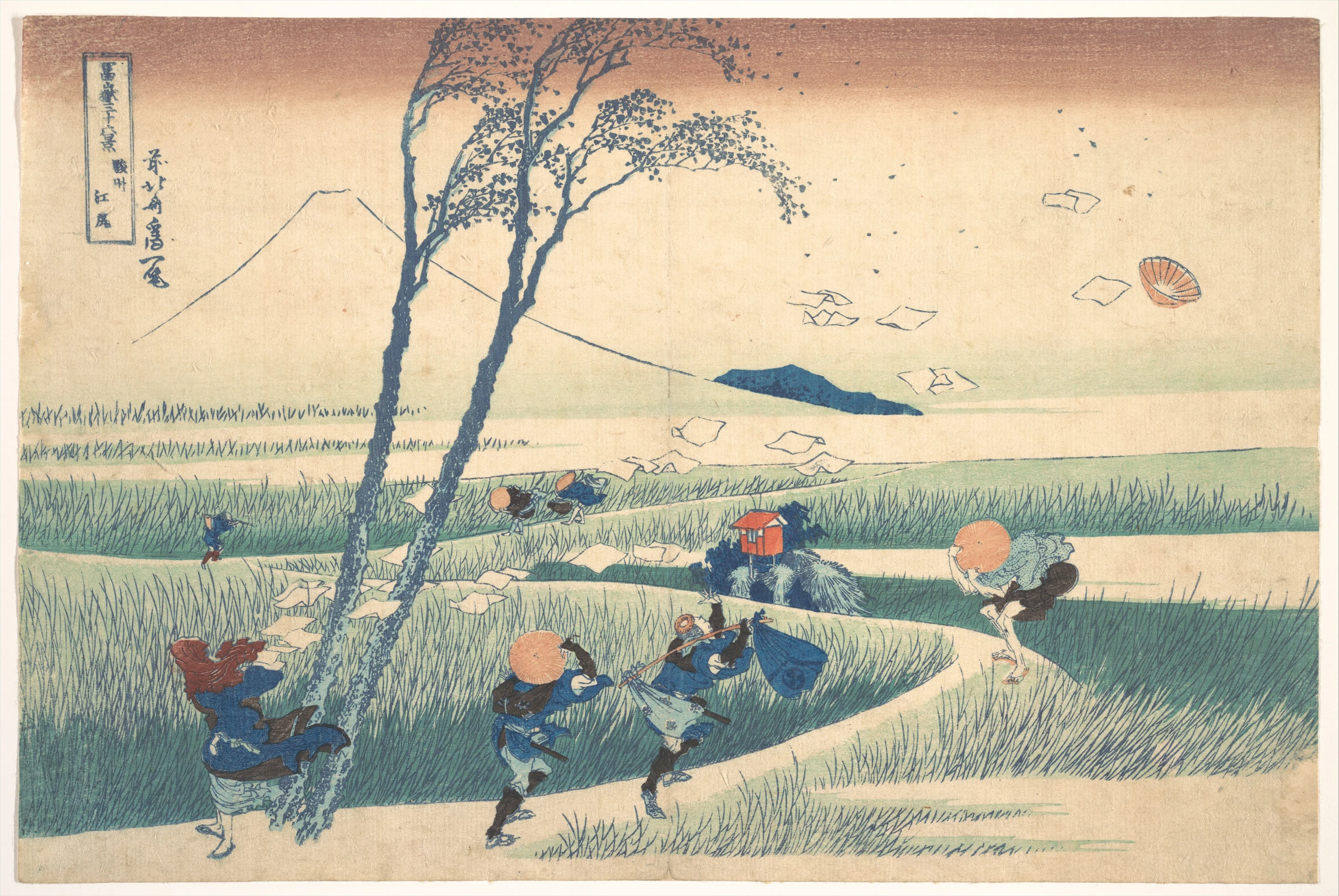 Ejiri in Suruga Province (Sunshū Ejiri), from the series Thirty-six Views of Mount Fuji (Fugaku sanjūrokkei), Katsushika Hokusai