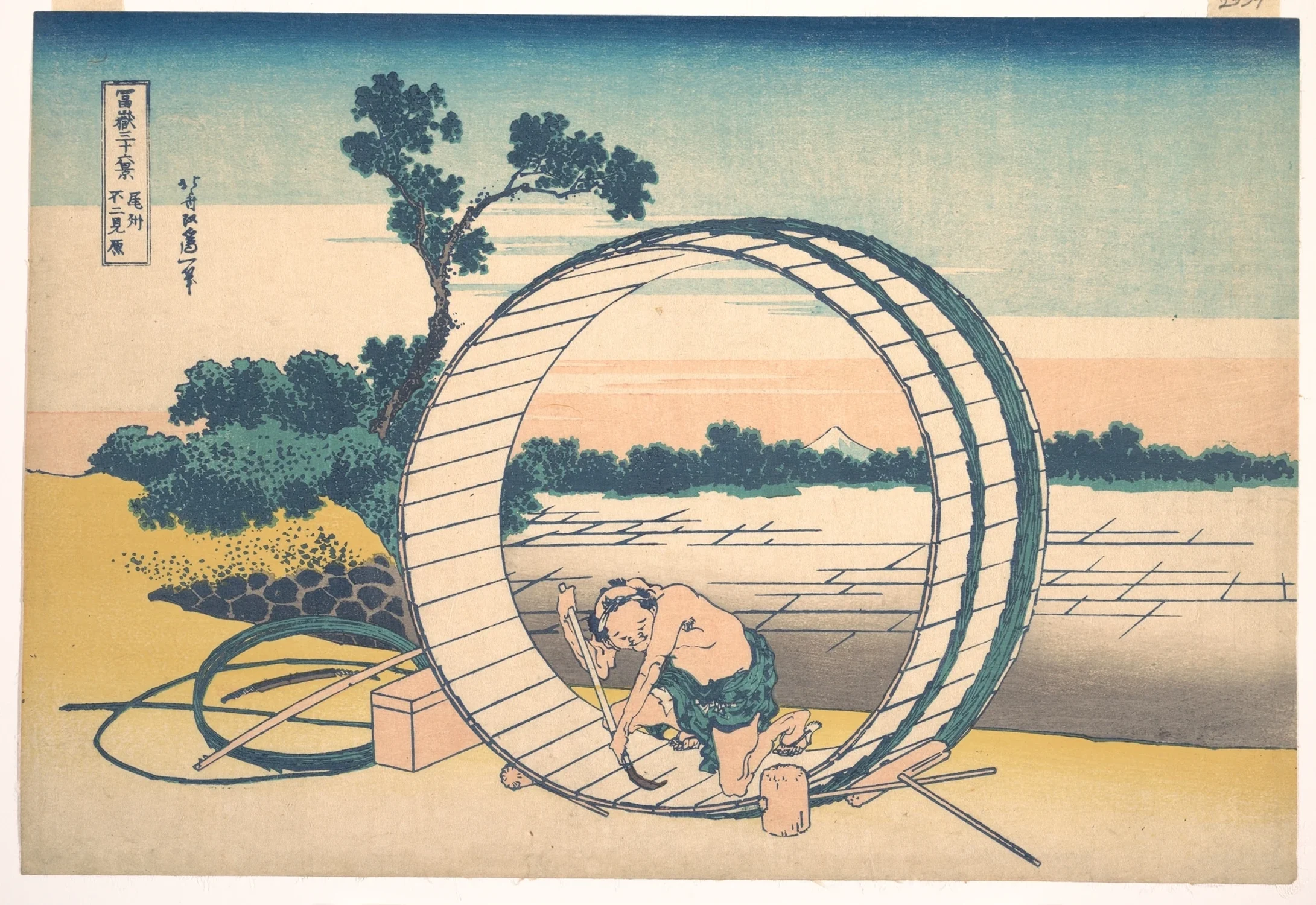 Fujimigahara in Owari Province (Bishū Fujimigahara), from the series Thirty-six Views of Mount Fuji (Fugaku sanjūrokkei), Katsushika Hokusai