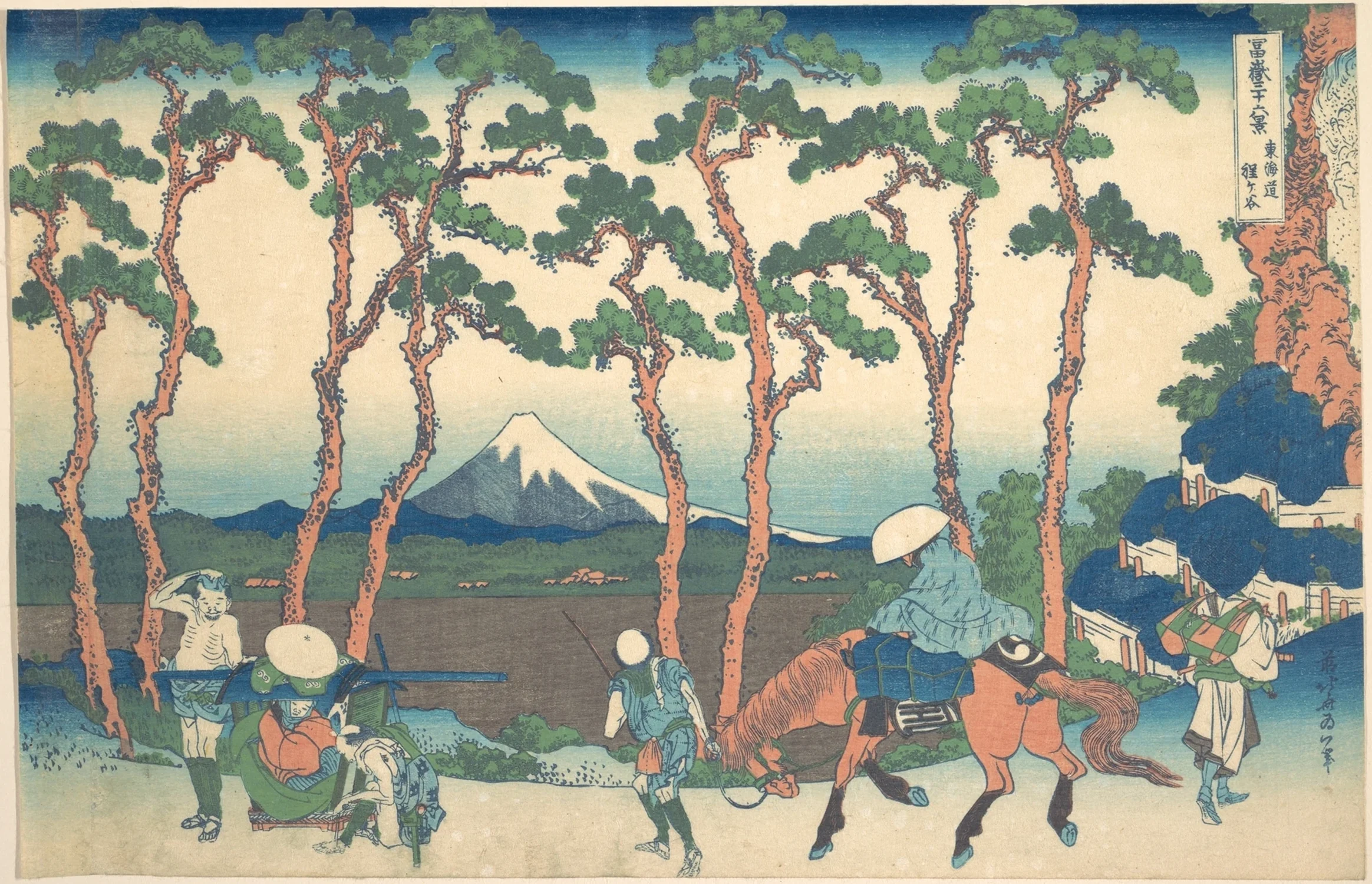 Hodogaya on the Tōkaidō (Tōkaidō Hodogaya), from the series Thirty-six Views of Mount Fuji (Fugaku sanjūrokkei), Katsushika Hokusai