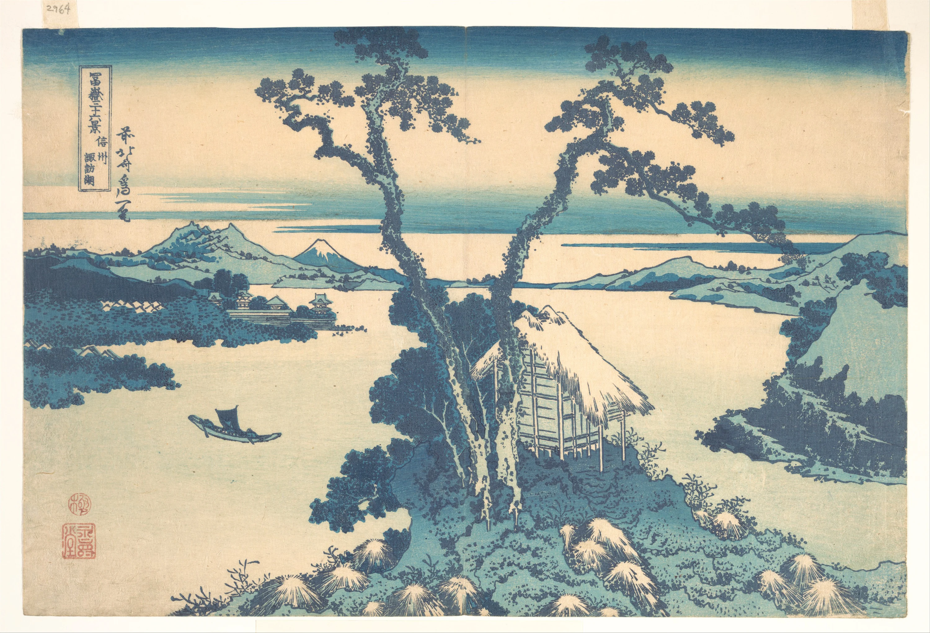Lake Suwa in Shinano Province (Shinshū Suwako), from the series Thirty-six Views of Mount Fuji (Fugaku sanjūrokkei), Katsushika Hokusai