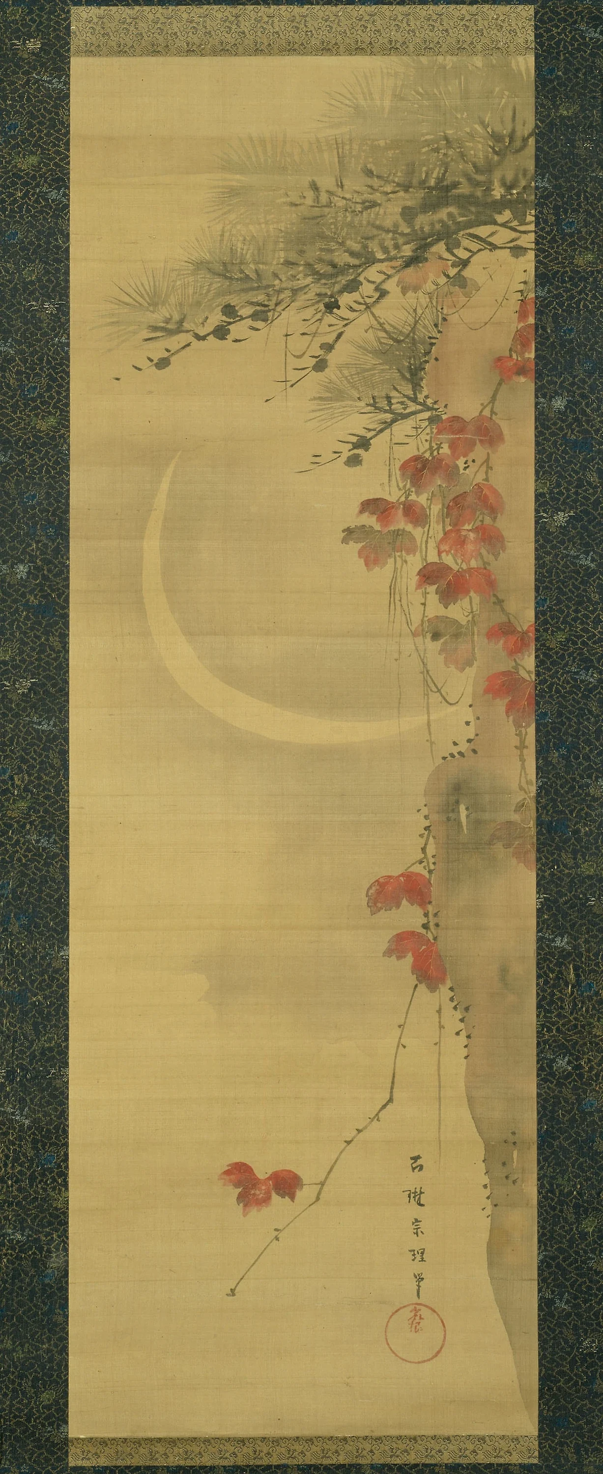 Moon, Pine and Maple, Katsushika Hokusai